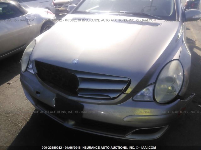 4JGCB65E06A028667 - 2006 MERCEDES-BENZ R 350 BEIGE photo 6