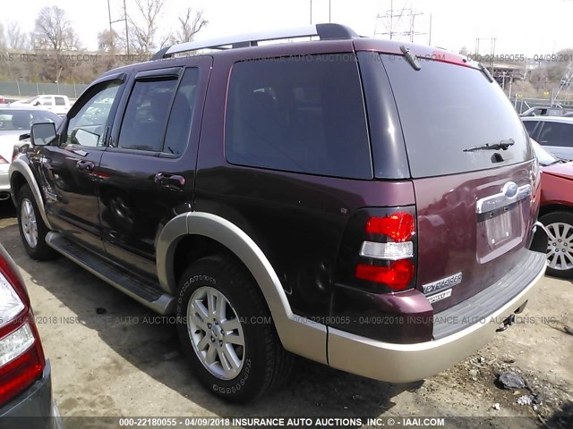 1FMEU74E76UA07209 - 2006 FORD EXPLORER EDDIE BAUER BURGUNDY photo 3