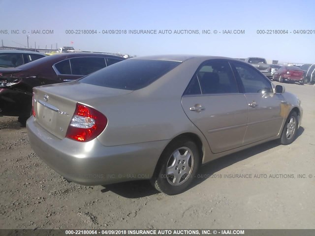 4T1BF32K82U012069 - 2002 TOYOTA CAMRY LE/XLE/SE Qızıl foto 4