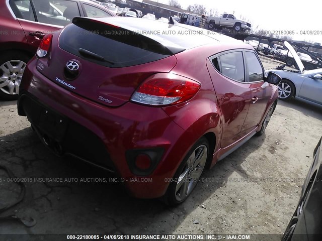 KMHTC6AEXDU143873 - 2013 HYUNDAI VELOSTER TURBO RED photo 4