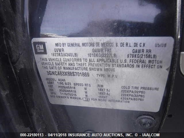 3GNCA63X88S701869 - 2008 CHEVROLET HHR SS 黑色 照片 9