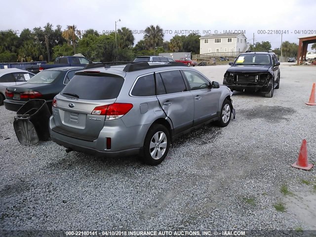 4S4BRCKC8B3424059 - 2011 SUBARU OUTBACK 2.5I LIMITED BLACK photo 4