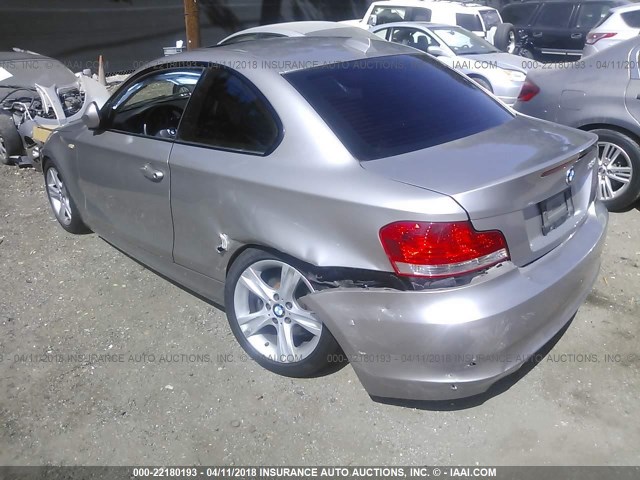 WBAUP7C56BVK79356 - 2011 BMW 128 I GRAY photo 3