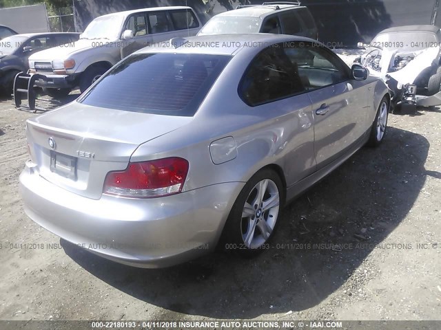 WBAUP7C56BVK79356 - 2011 BMW 128 I GRAY photo 4