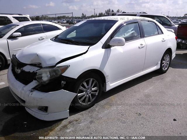 2T1BU4EE3AC518734 - 2010 TOYOTA COROLLA S/LE/XLE WHITE photo 2