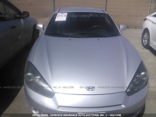 KMHHM66D58U292328 - 2008 HYUNDAI TIBURON GS SILVER photo 6