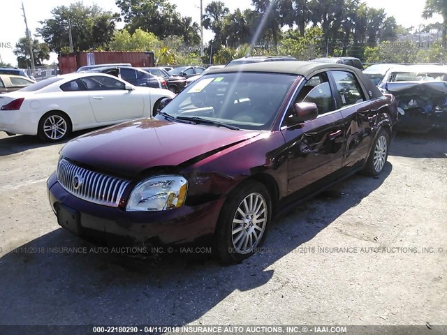 1MEFM43165G613540 - 2005 MERCURY MONTEGO PREMIER RED photo 2