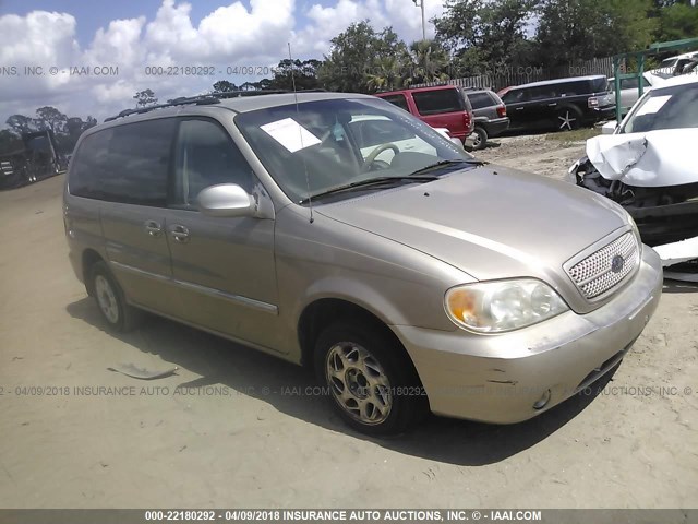 KNDUP132656689305 - 2005 KIA SEDONA EX/LX GOLD photo 1