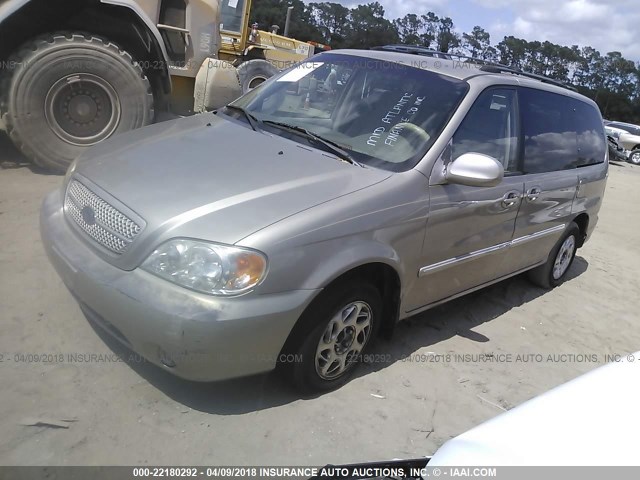 KNDUP132656689305 - 2005 KIA SEDONA EX/LX GOLD photo 2