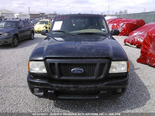 1FTYR14U34PA89491 - 2004 FORD RANGER SUPER CAB BLACK photo 6