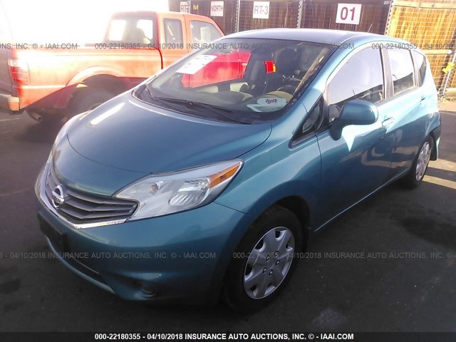 3N1CE2CPXEL355886 - 2014 NISSAN VERSA NOTE S/S PLUS/SV/SL BLUE photo 2