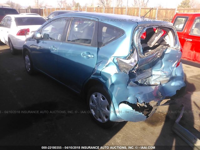 3N1CE2CPXEL355886 - 2014 NISSAN VERSA NOTE S/S PLUS/SV/SL BLUE photo 3