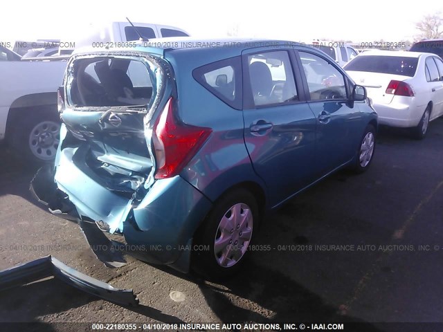 3N1CE2CPXEL355886 - 2014 NISSAN VERSA NOTE S/S PLUS/SV/SL BLUE photo 4