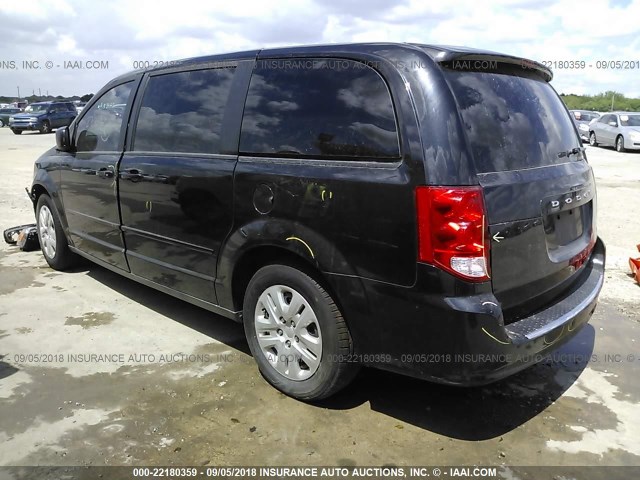 2C4RDGBG4GR274090 - 2016 DODGE GRAND CARAVAN SE BLACK photo 3