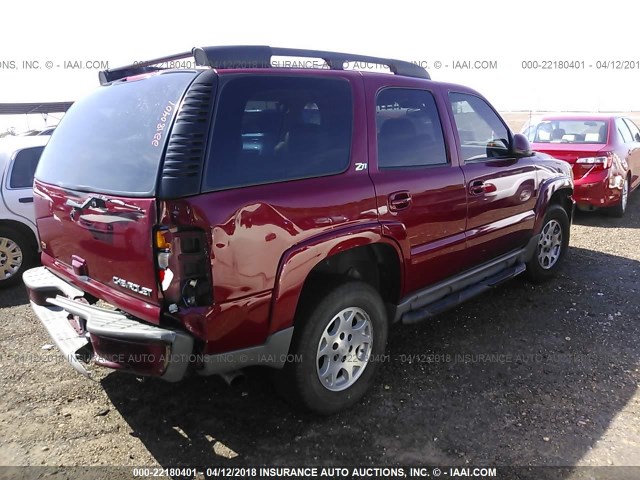 1GNEK13Z34R293420 - 2004 CHEVROLET TAHOE K1500 MAROON photo 4