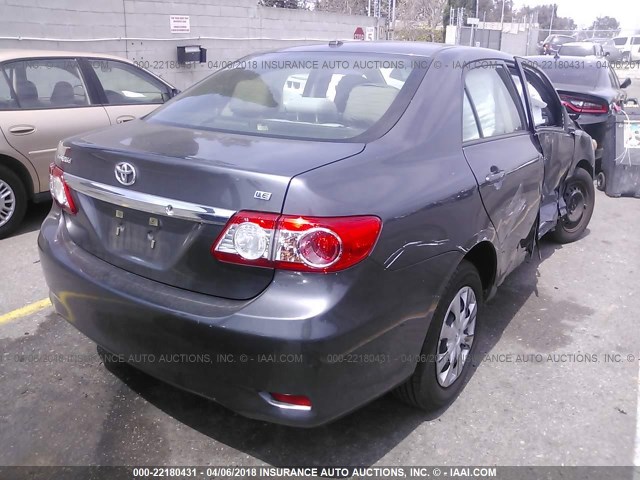 JTDBU4EE6B9166451 - 2011 TOYOTA COROLLA S/LE GRAY photo 4