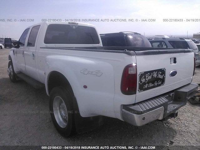 1FTXW43R58EC34146 - 2008 FORD F450 SUPER DUTY WHITE photo 3