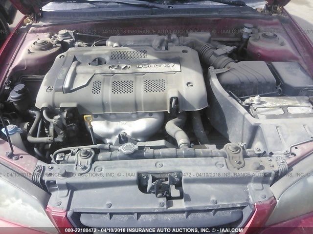 KMHDN56D44U105936 - 2004 HYUNDAI ELANTRA GLS/GT RED photo 10