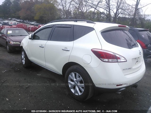 JN8AZ1MU1DW203046 - 2013 NISSAN MURANO S/SL/LE WHITE photo 3