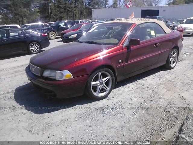 YV1NC56D51J019508 - 2001 VOLVO C70 TURBO RED photo 2