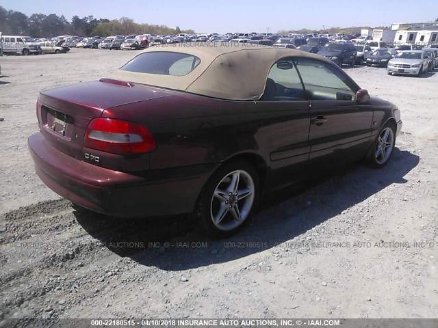 YV1NC56D51J019508 - 2001 VOLVO C70 TURBO RED photo 4