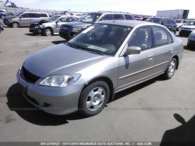 JHMES95695S004012 - 2005 HONDA CIVIC HYBRID TAN photo 2