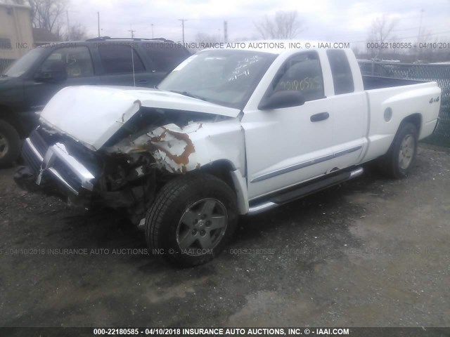 1D7HW42K45S253623 - 2005 DODGE DAKOTA SLT WHITE photo 2