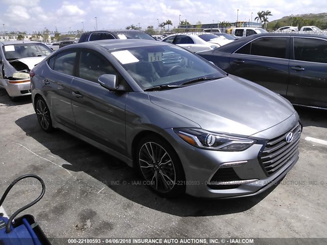 KMHD04LB1JU535415 - 2018 HYUNDAI ELANTRA SPORT GRAY photo 1