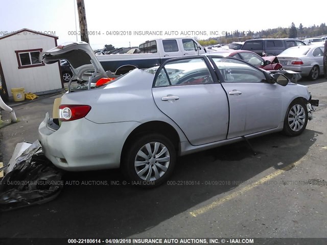 2T1BU4EE3CC910681 - 2012 TOYOTA COROLLA S/LE SILVER photo 4