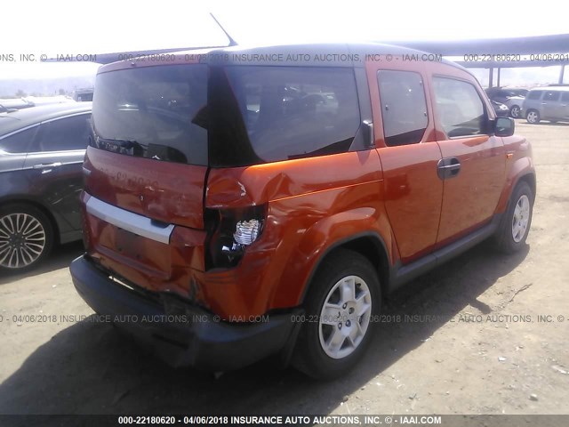 5J6YH1H30AL002132 - 2010 HONDA ELEMENT LX ORANGE photo 4