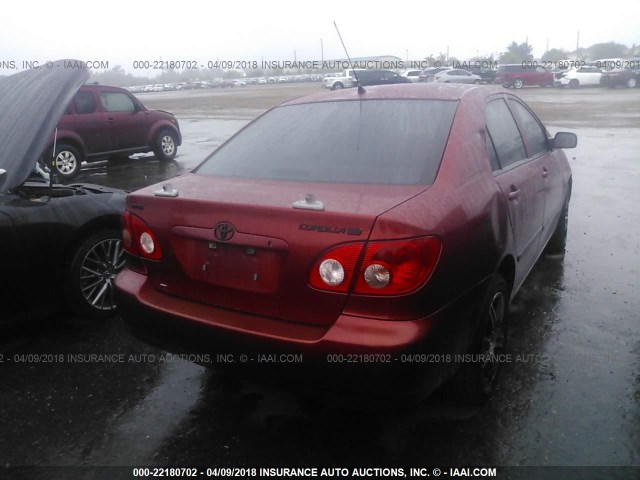 1NXBR32E28Z013051 - 2008 TOYOTA COROLLA CE/LE/S RED photo 4