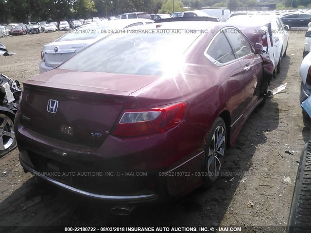 1HGCT2A80DA002627 - 2013 HONDA ACCORD EXL RED photo 4