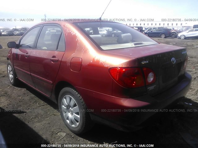 JTDBR32E442021338 - 2004 TOYOTA COROLLA CE/LE RED photo 3