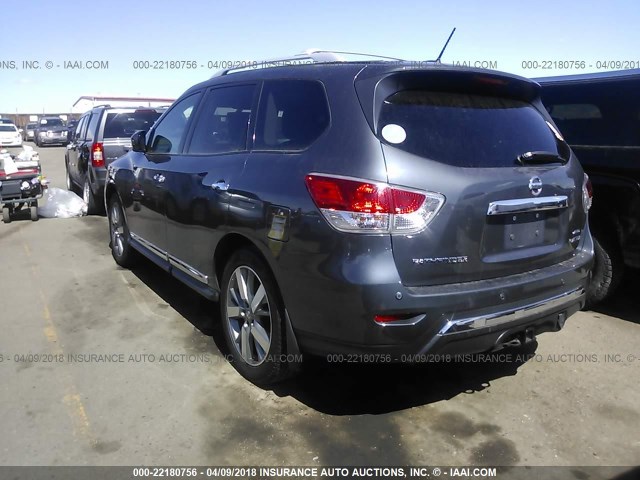 5N1AR2MM4DC613757 - 2013 NISSAN PATHFINDER S/SV/SL/PLATINUM GRAY photo 3