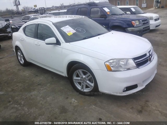 1C3CDZCGXDN616848 - 2013 DODGE AVENGER SXT WHITE photo 1