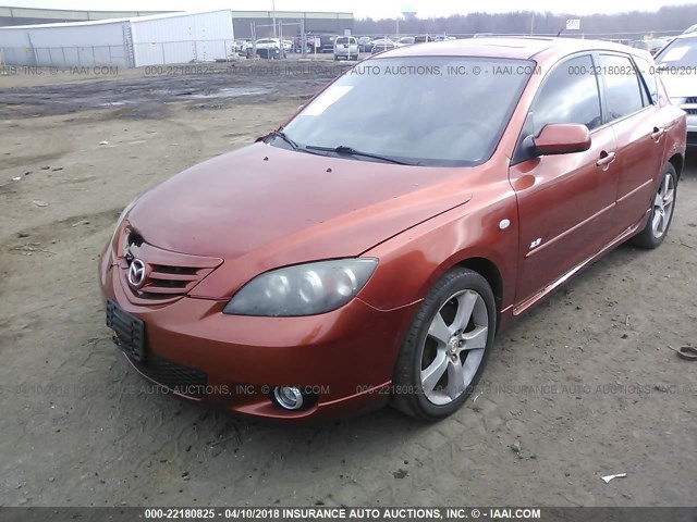 JM1BK343251306840 - 2005 MAZDA 3 HATCHBACK ORANGE photo 2