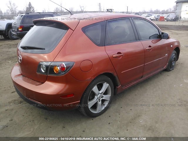 JM1BK343251306840 - 2005 MAZDA 3 HATCHBACK ORANGE photo 4