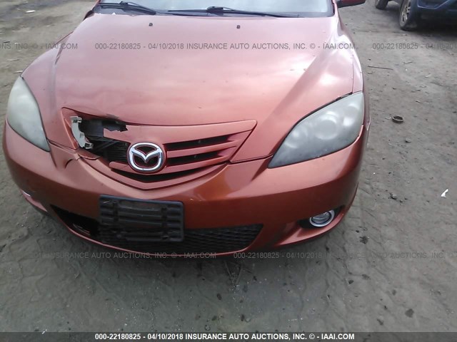 JM1BK343251306840 - 2005 MAZDA 3 HATCHBACK ORANGE photo 6