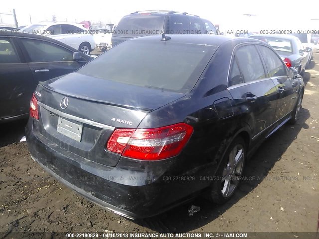 WDDHF8JB9CA541195 - 2012 MERCEDES-BENZ E 350 4MATIC BLACK photo 4