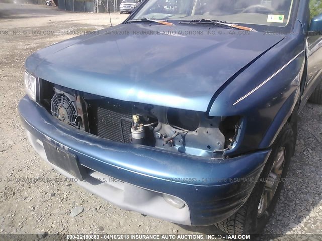 4S6CK58W614410201 - 2001 HONDA PASSPORT EX/LX BLUE photo 6