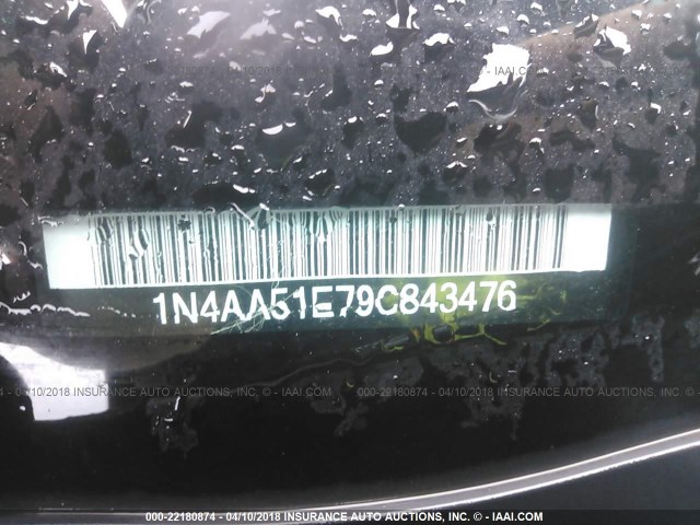 1N4AA51E79C843476 - 2009 NISSAN MAXIMA S/SV GRAY photo 9