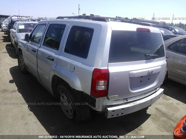 1J8FT28087D410204 - 2007 JEEP PATRIOT SPORT SILVER photo 3