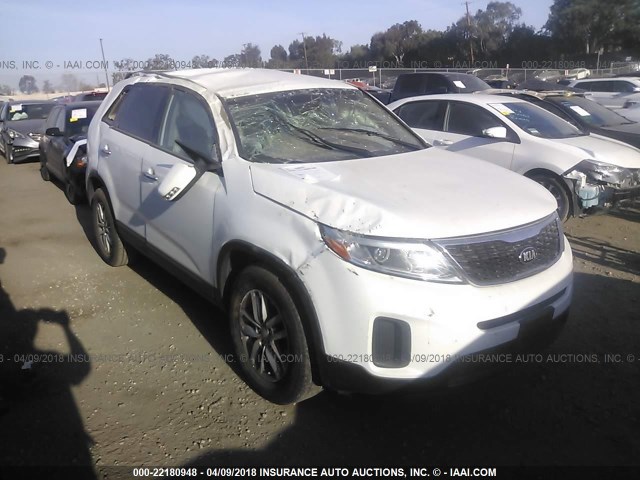 5XYKT4A68EG421377 - 2014 KIA SORENTO LX WHITE photo 1