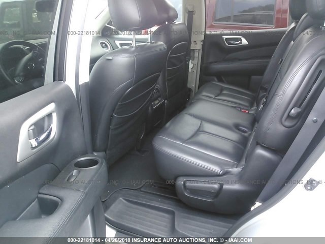 5N1AR2MN8FC692510 - 2015 NISSAN PATHFINDER S/SV/SL/PLATINUM SILVER photo 8