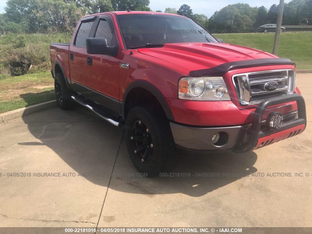 1FTPW14V47KD47368 - 2007 FORD F150 SUPERCREW RED photo 1