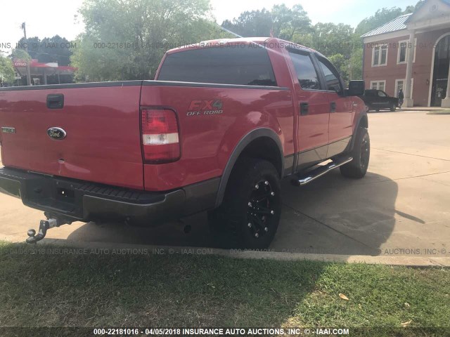 1FTPW14V47KD47368 - 2007 FORD F150 SUPERCREW RED photo 4