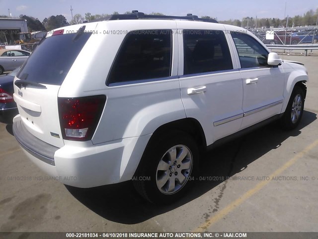 1J8HS58N08C236211 - 2008 JEEP GRAND CHEROKEE LIMITED WHITE photo 4