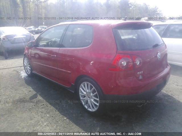 WVWEV71K77W097592 - 2007 VOLKSWAGEN NEW GTI RED photo 3