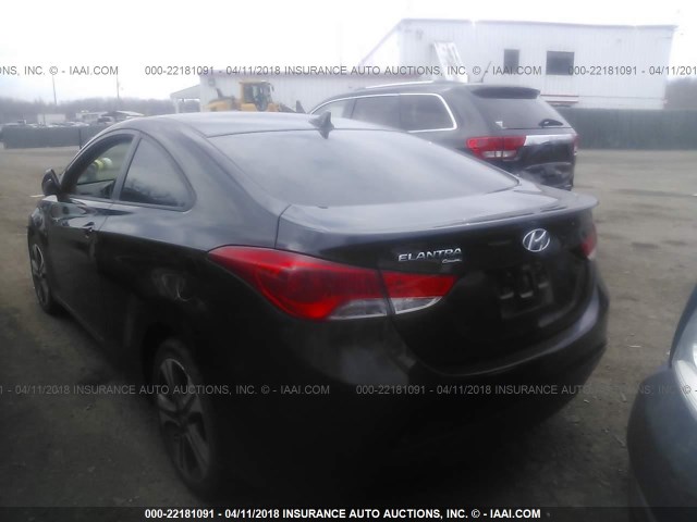 KMHDH6AE1DU014703 - 2013 HYUNDAI ELANTRA COUPE GS/SE BLACK photo 3