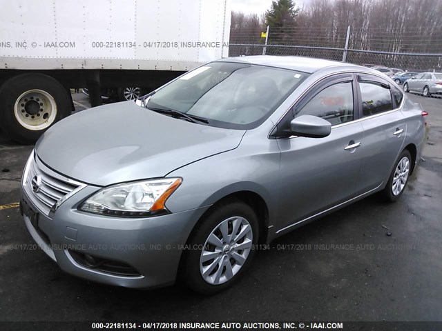 3N1AB7AP3DL619500 - 2013 NISSAN SENTRA S/SV/SR/SL GRAY photo 2